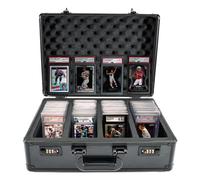 Hanured® 160+ 4 Rangs Boîte de rangement pour cartes, avec Compartiment et serrure à combinaison, compatible avec PSA/BGS/FGS/SGC/CGC/HGA/GMA cartes