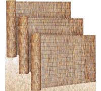 Hanured® 3 pièces Clôture en roseau, 1.2 x 5m Brise Vue en Roseau, pour le jardin, l'arrière-cour, le patio et le balcon