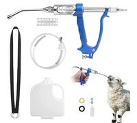 Hanured 30 ML Pistolet d'alimentation vétérinaire réglable en méta, Distributeur de médicaments avec pointe métallique anti-morsure et échelle graduée, pour bovins, moutons, porcs et chevaux