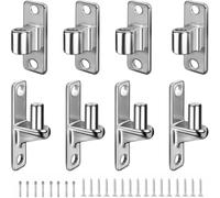 Hanured® 4 Paires Charnières de portail, Charnière porte lourde en acier inoxydable 304, Charnière de portail à montage mural pour portail de ferme, Capacité à 270kg(Argent, avec vis)
