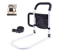 Hanured Barriere de Lit Adulte, Personnes âgées Handrails, Potence de lit avec Accoudoir Renforcé Amovible et Sac de Rangement, Anti-Chute, Sécurité et Stabilité