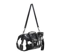 Hanured Harnais pour Chien, réglable avec 3 poignées, Aide à la Marche pour Chiens, Harnais pour l'entraînement, Les promenades et Les activités de Plein air, Noir, Taille M