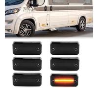 Hanured Lot de 6 feux de gabarit latéraux à LED, pour Fiat Ducato Citr.oën Jumper Relay Peug.eot Boxer Daily Box Van, LED Dynamique Clignotants Indicateur Fumé