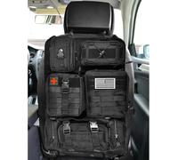 Hanured® Tactique Rangement Siege Voiture, Molle Panneau avec 5 Molle Pochettes Détachables pour Tous Les Voiture, Camion (Noir)
