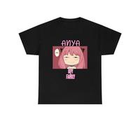 HANUTEBA Spy X Family Anya Heh Anime Manga T-Shirt Black M