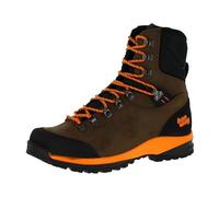 Hanwag Bottes de chasse Kalixfors Mid SF extra imperméables et stables pour homme avec dessus en cuir nubuck et semelle extérieure adhérente, Marron/orange., 42.5 EU