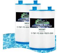 HANXER C-7367 Lot de 2 cartouches filtrantes pour spa Dimension One Spa 1561-00, PDO75-2000, Filbur FC-3059, PDO75-2000, AK-60035, Darlly 70759, 75 m²