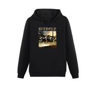 HANXI Bathory Blood Fire Death Hoody Unisex Ptinted Hoodies Long Sleeve Men's Hooded with Pocket Black XL