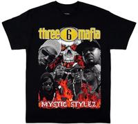 HANXI Men's Three 6 Mafia Mystic Style T Shirt Funny Unisex Black S