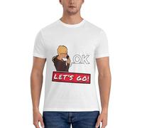 HANXI Ok Let's go Memes Funny T-Shirt Fitted t Shirts for Men T-Shirt Men White M