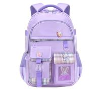 HANXIUCAO Cartable Fille Primaire, Kawaii Sac a Dos, Avec compartiment pour ordinateur portable pour Enfants de 6 à 12 Ans, Lila