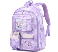 HANXIUCAO Sacs d'école pour filles Sac à dos avec compartiment pour ordinateur portable pour filles pour primaire (Sac Stitch - Violet)