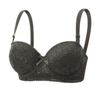 HANXIULIN Soutien-gorge push-up Dirndl avec armatures pour femme - Demi-coque - Soutien-gorge balconnet sexy - Dentelle - Sans armatures - Avec motif jacquard - Bustier avec rembourré - Grandes