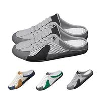 HANYILI 2024 Nouveaux Hommes Slip on Mule Baskets Hommes Pantoufles Chaussures de Sport décontractées Baskets Basses Baotou Half Drag pour Hommes (Gris,EU-43)