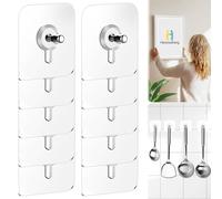 Hanyousheng 10 Pièces Accroche Tableau Sans Percer, Attache Cadre Adhésif Crochets, Fixation Murale Transparente pour Cadres, Posters, Photos, Décoratives(Transparente) (10pcs)
