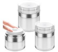 Hanyousheng 50/30/15ML Flacon Pompe sans Air, Pots de Crème Sous Vide, Flacon Pompe Vide, Airless Pump Bottles, pour lotions, crèmes, maquillage