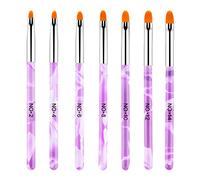 Hanyousheng Pinceau à ongles 7 pièces Gel UV Brosse à ongles acrylique Peinture à ongles Outil de stylo pinceau, Conseils pour les ongles Gel UV acrylique Faux ongles Peinture Pen DIY Nails Design