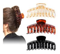 Hanyousheng Pinces à Cheveux, 3 Pièces Grosse Pince Cheveux, Antidérapante Pinces à Cheveux à Double Dents, pour Femmes, Filles, Cheveux épais et Fins(4,3 pouces)