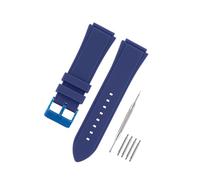 HANYTON Compatible avec montre GUESS de 22 mm, bracelet de rechange en caoutchouc de silicone souple pour montre GUESS Series 45 mm W0247G3 W0040G3 W0040G7, bleu