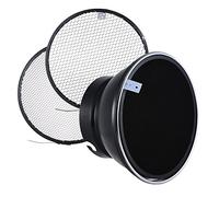 Hanzete Abat-jour diffuseur réflecteur standard avec grille nid d'abeille 10° 30° 50° pour montage Elinchrom Studio Strobe Flash Speedlite Portrait et Commercial Photogr 180 mm