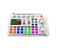 Hanzete Carte son en direct pour enregistrement de bureau et chant BT sans fil Accompagnement Plug and Play Changeur de voix et interface O pour streaming, podcast, jeu, enregistrement, table