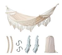 Hanzete Hamac double en macramé pour deux personnes pour plage, cour, chambre à coucher, terrasse