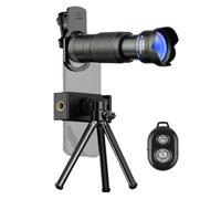 Hanzete Kit de téléobjectif 36X pour téléphone avec mini trépied clip téléphone support téléphone sac de nettoyage pour randonnée, camping, observation de la faune sauvage, lune, sport, concert