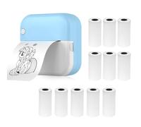 Hanzete Mini imprimante thermique multifonction portable autocollant Maker Instant Photo sans encre Support Connexion BT pour smartphone avec 11 rouleaux de papier 57 mm Compatible avec système iOS