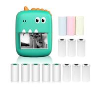 Hanzete Mini Imprimante Thermique Multifonction Portable Sticker Maker Instant Photo Sans Encre Support Connexion BT pour Smartphone avec 9 Rouleaux de Papier 57mm + 5 Rouleaux de Papier Auto-adhésif