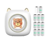 Hanzete Mini imprimante thermique portable sans fil Connexion BT 203 DPI pour étiquette d'image DIY liste Meno Notes Journal Reçu Papier Autocollant instantané avec 1 rouleau de papier thermique et 1