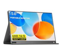 Hanzete Moniteur portable 15,6" Écran IPS 1080p Écran externe Écran étendu Compatible avec // Taux de rafraîchissement 60 Hz 63 % sRGB Double haut-parleurs avec coque de protection amovible Support