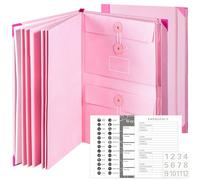 Hanzete Organiseur de documents avec 12 poches et enveloppes dans un classeur manquant avec étiquettes autocollantes pour factures, chèques, certificats de naissance, planification successorale, etc