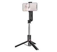 Hanzete Perche à selfie multifonction de 119 cm avec tige télescopique 7 sections avec clip pour téléphone portable Lumière de remplissage amovible et télécommande Compatible avec Android 4.4/iOS 5.1