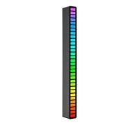 Hanzete RGB Sound Control Rythme Lights 32 LED 18 Couleurs O Mode Spectre 5 Niveaux de Vitesse 4 Niveaux de Luminosité TYPE-C USB Portable Activation Vocale Atmosphère Lumière pour Voiture Gaming