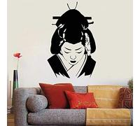 HANZHAO Décorez manuellement Votre Propre Chambre à la Maison Stickers muraux Femme Japonaise Portrait de Fille Asiatique Geisha Autocollants Vinyle décoration de la Maison Stickers m 42x66cm