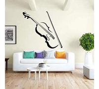 HANZHAO Discothèque décoration Murale Musique Violon Stickers muraux Note mélodie Son Rock Stickers muraux Autocollants en Vinyle Art Mural Musique Stickers muraux Maison Chambre déco 57X25CM