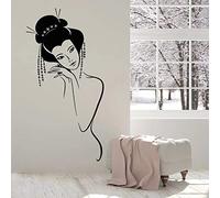HANZHAO Enfants Chambre Stickers muraux Sexy Nue Fille Japonaise Geisha Femme Stickers muraux Vinyle décor à la Maison Salon Chambre Salle de Bain décor Amovible Mural 42x83cm