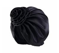 hanzhoumao Femmes musulmanes turban fleurs bonnet tête écharpe enveloppe couverture jack, Noir , taille unique