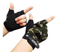 hanzhoumao Gants de Skid Cyclisme Demi-roue Hommes Fitness Sports Doigt Gants Gants Argent Femmes Court, Camouflage, S