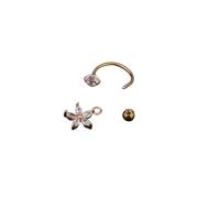 Hao Wu Xuan 1 Paire en Acier Inoxydable Mini CZ Boucle d’Oreille Femmes Lune Fleur Tragus Cartilage Helix Cerceau conque Tour Daith Lobe Piercing Bijoux
