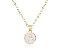 Hao Wu Xuan 1PC Simple Lettre Pendentif Émail Initiale Collier pour Les Femmes Fashoin Or Couleur Chaîne 26 Alphabet Nom Bijoux Brithday Cadeau