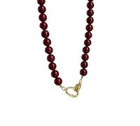 Hao Wu Xuan 2025 Tendance Français Agate Rouge Foncé Collier Perles Ras de Cou Réglable Femmes Boho Bijoux Cadeau Elégant Fête Mariage