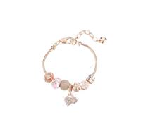 Hao Wu Xuan 2025 Tendance Minimaliste Huile-Dégoulinant Rose Coeur Perle Bracelet À La Mode Peinture À L’Huile Cygne Lanterne Perle Bijoux