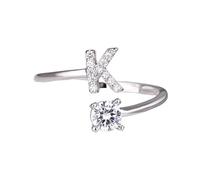 Hao Wu Xuan 26 Lettre Anglaise Ouvert Doigt Bagues A-Z Initiales Nom Alphabet Femelle Bague Créative Mode Mariage Fête Bijoux Cadeaux