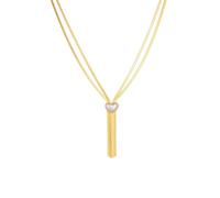 Hao Wu Xuan 316L en Acier Inoxydable en Forme de Coeur Perle Pendentif Collier pour Les Femmes Or Couleur Or Collier Bijoux étanches Cadeau