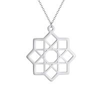 Hao Wu Xuan 8 points étoile Mandala pendentif Octagram collier géométrie sacrée charme Octagramme Mandala bijoux