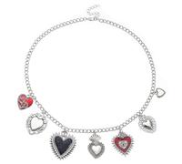Hao Wu Xuan Acier Inoxydable émail Rouge Noir sacré Coeur Pendentif Collier pour Femmes amulette Dieu Couronne chaîne Christian Holic Bijoux