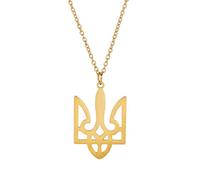 Hao Wu Xuan Acier Inoxydable Poséidon Trident Collier Ukraine Emblème National Pendentif Hommes Femmes Mode Bijoux Commémoratifs