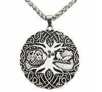 Hao Wu Xuan Amulette du Monde Arbre de Vie Pendentif Viking Talisman de Style Fashion, Hommes