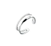 Hao Wu Xuan Anneaux Uniques en Argent Double Lines pour Les Femmes Mariage Fiançailles Élégant 2025 Bijoux minimalistes Style Vintage Fine Jewelry Cadeau